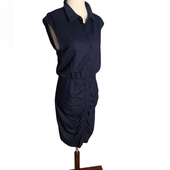 *NWOT GUESS Women's Button Up T-Shirt Navy Dress - Sz 10 - Picture 5 of 8